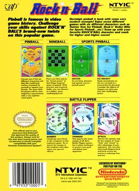 Rock 'n' Ball (USA) box cover back